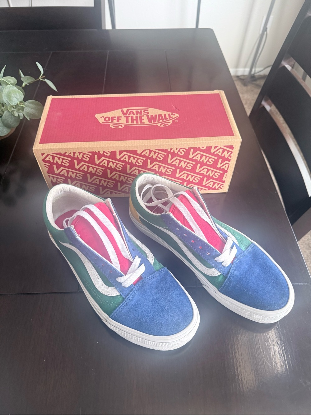 Vans Old Skool Colorblock Sneakers - Blue, Green, Red, Purple